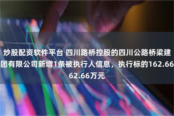 炒股配资软件平台 四川路桥控股的四川公路桥梁建设集团有限公司新增1条被执行人信息，执行标的162.66万元