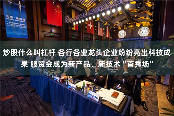 炒股什么叫杠杆 各行各业龙头企业纷纷亮出科技成果 服贸会成为新产品、新技术“首秀场”