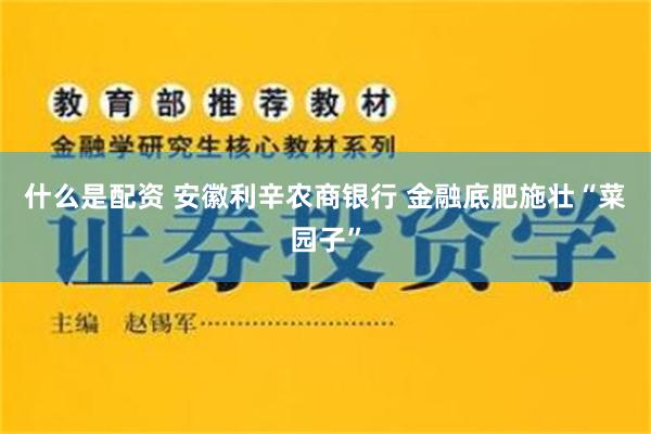 什么是配资 安徽利辛农商银行 金融底肥施壮“菜园子”