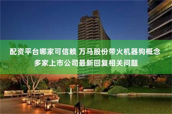 配资平台哪家可信赖 万马股份带火机器狗概念 多家上市公司最新回复相关问题